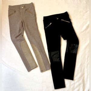 H&M Kids 2-Pack Leggings with Gold Zippers Size 7 to 8